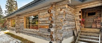 log house made of dead pine