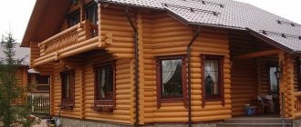 Wooden house made of rounded logs