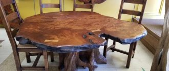 Table made from wood cuts